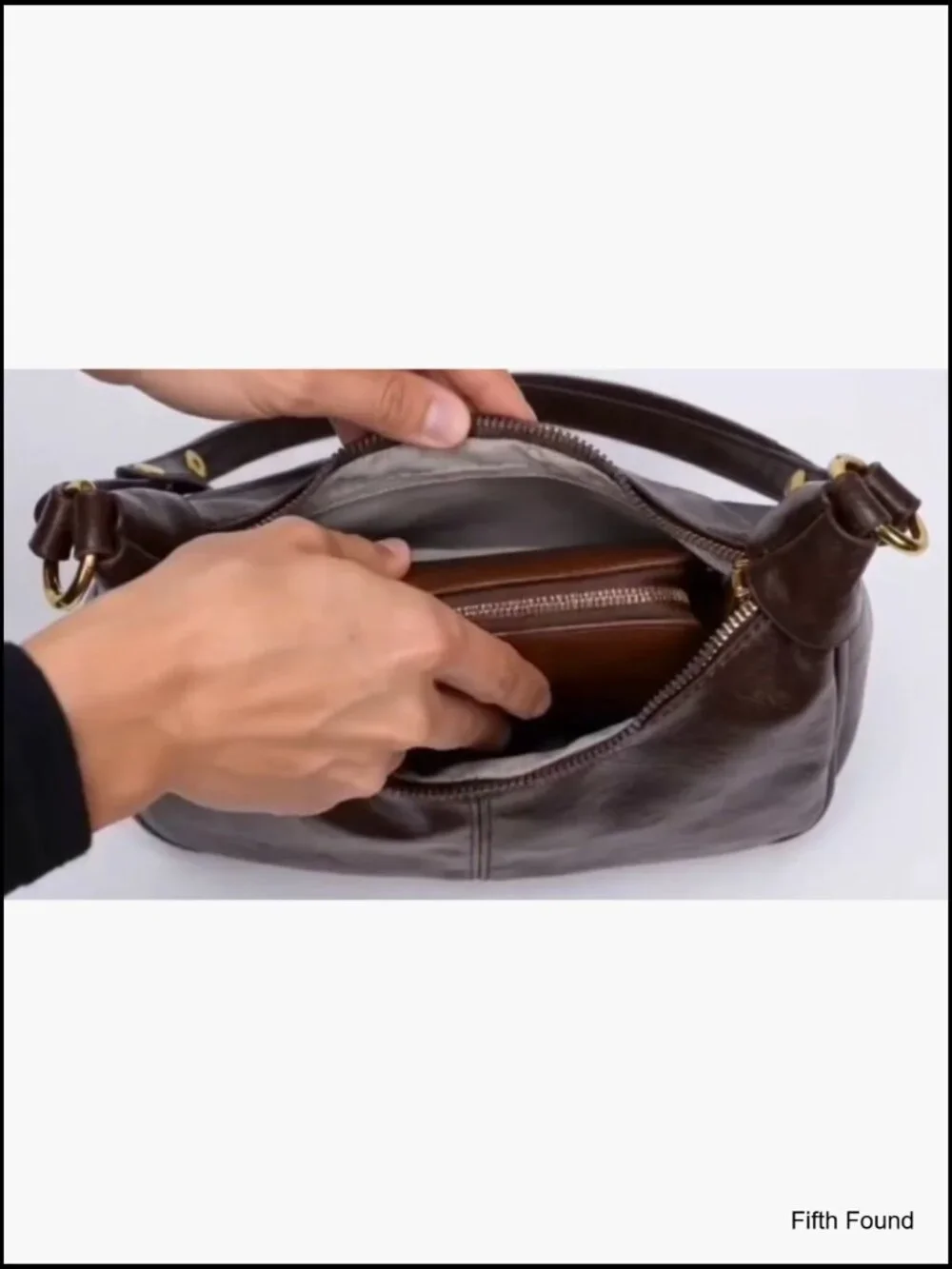 Small Crescent Hobo Bag Faux Leather Crossbody Purse